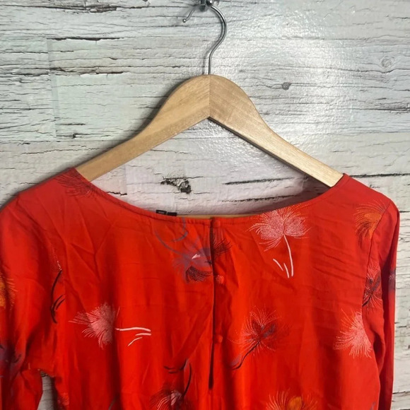 O’Neill dress orange floral long sleeve size large - Picture 9 of 9